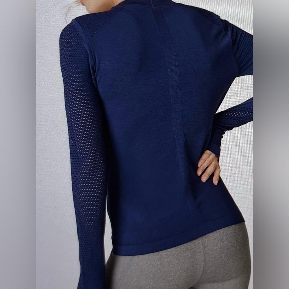 Fabletics Blue Fitted Long Sleeve